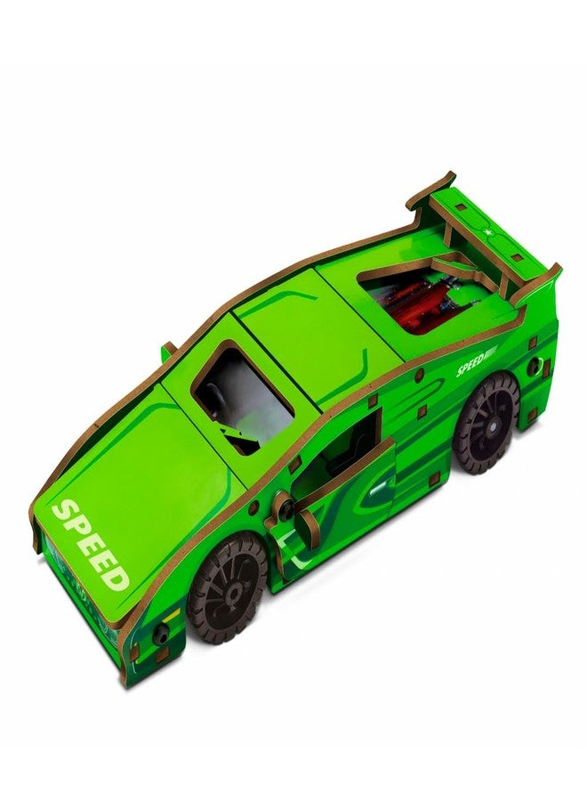 تويز بوكس مجموعة بناء سيارة سباق خشبية معدنية من تويز بوكس، مجموعة بناء سيارات تعليمية مع تعليمات، للأولاد والبنات من عمر 6 سنوات فما فوق - Image 4